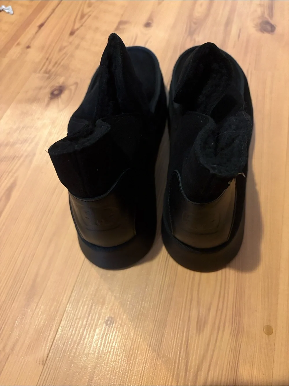 Fly London Black Suede Slip-On Ankle Booties